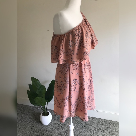 Pink Floral One-Shoulder Ruffle Dress - Picture 2 of 7
